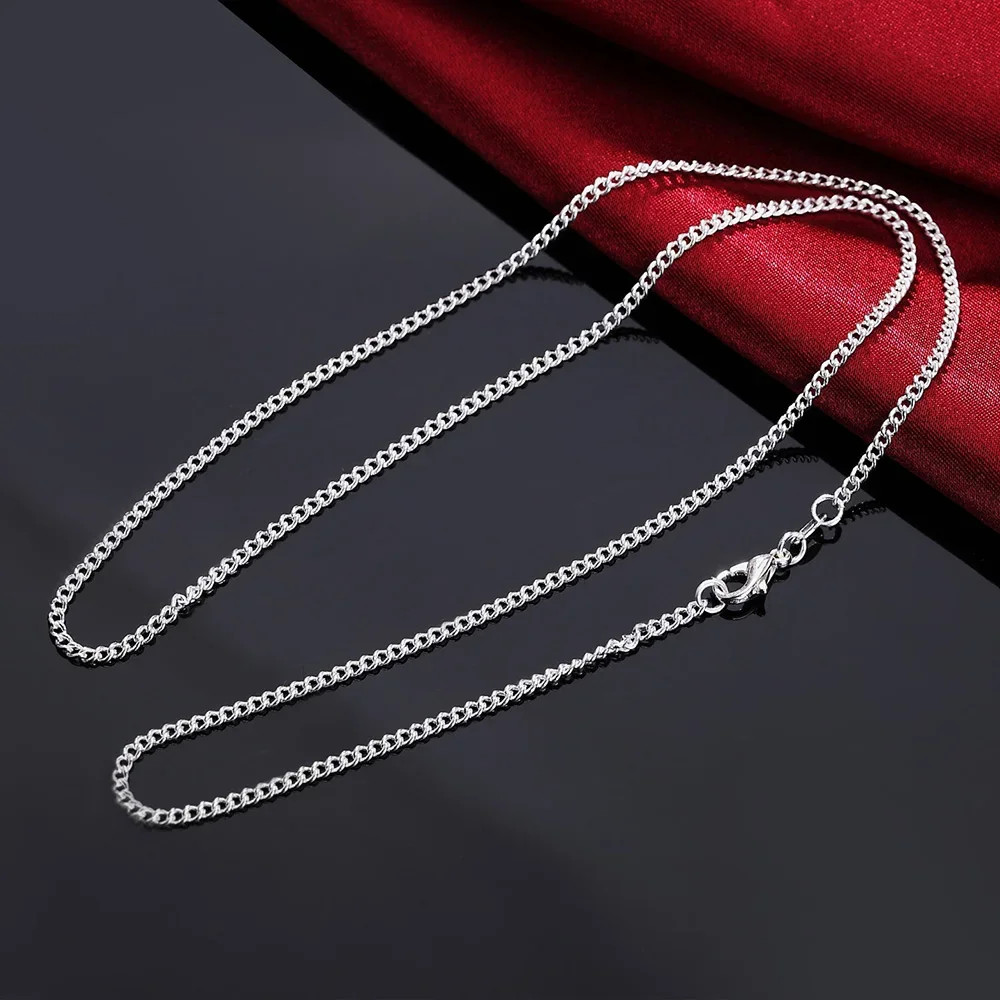 New 925 Sterling Silver Necklace 16/18/20/22/24/26/28/30 Inch 2MM Chain