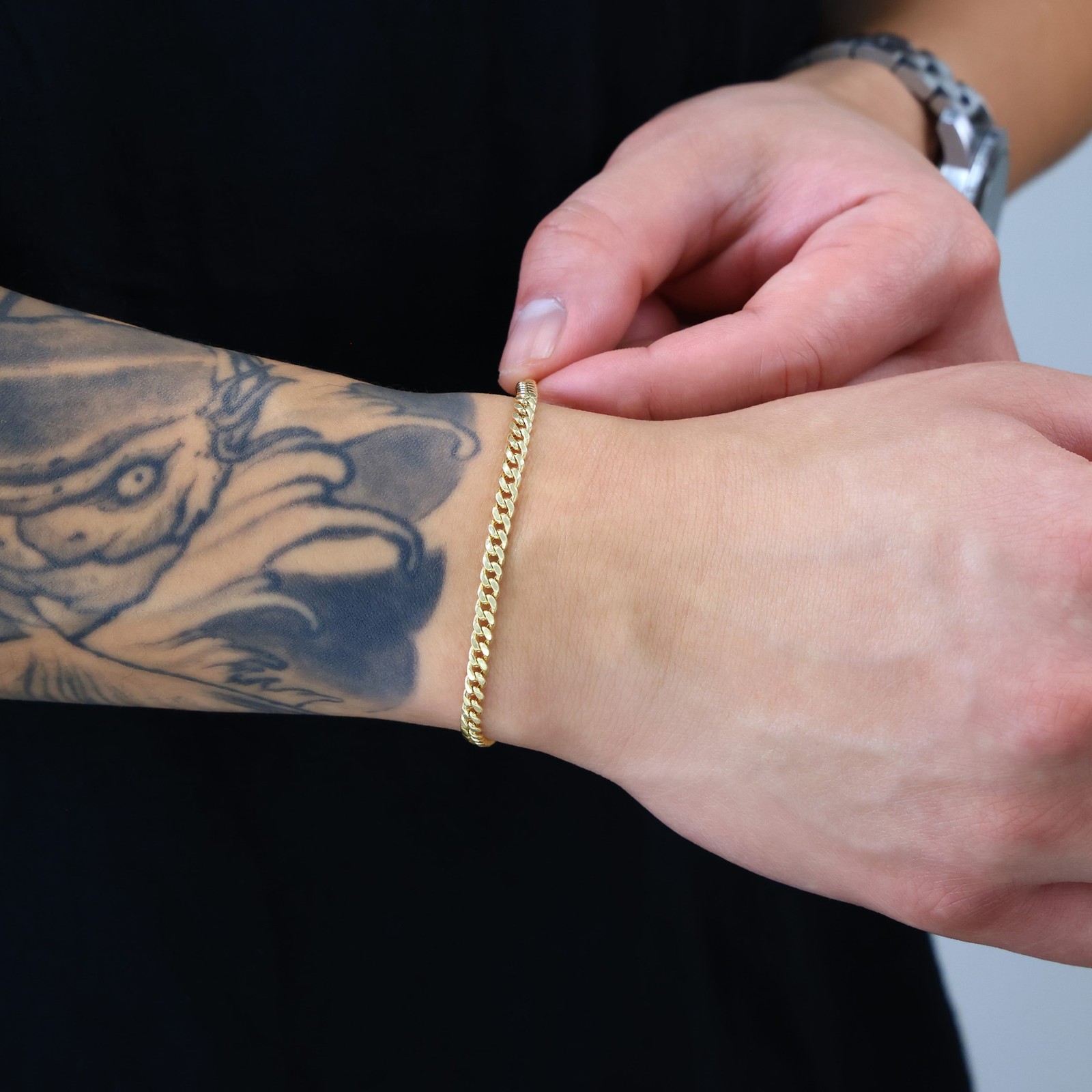 10K Yellow Gold 4mm Real Miami Cuban Link Chain Mens Bracelet Italian Made 9″