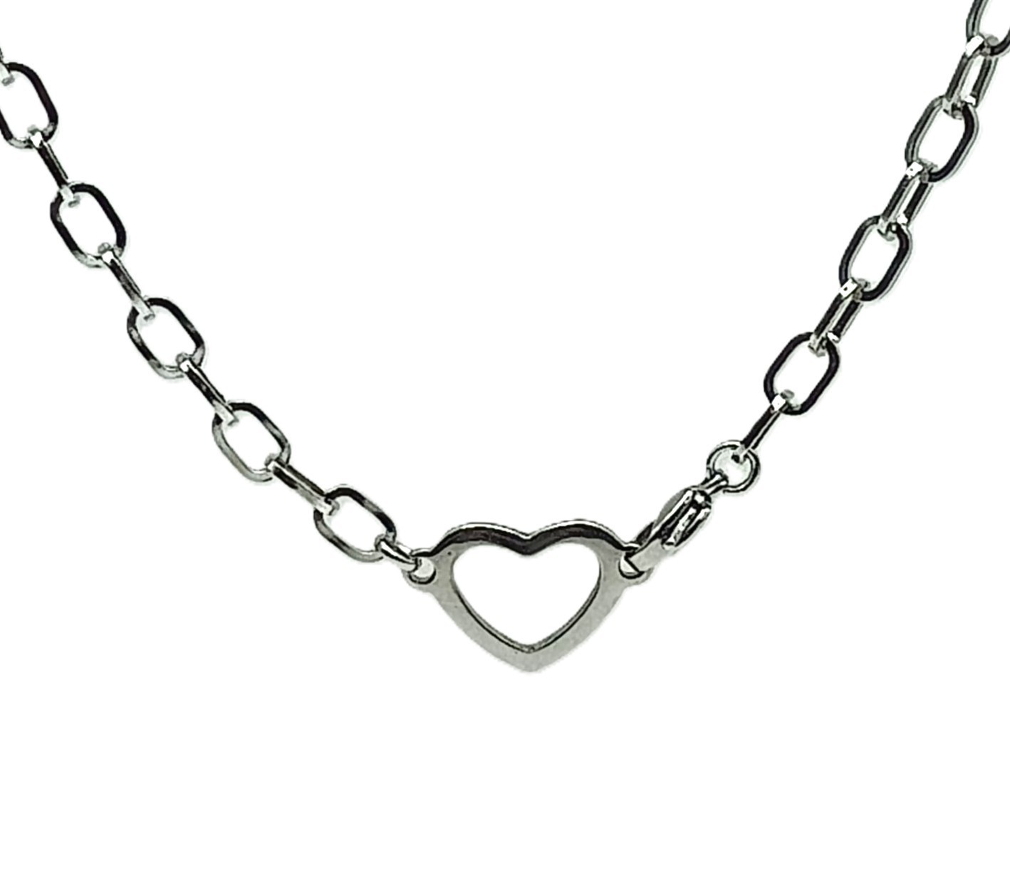 Open Heart Front Clasp Necklace | 316L Surgical Grade Stainless Steel