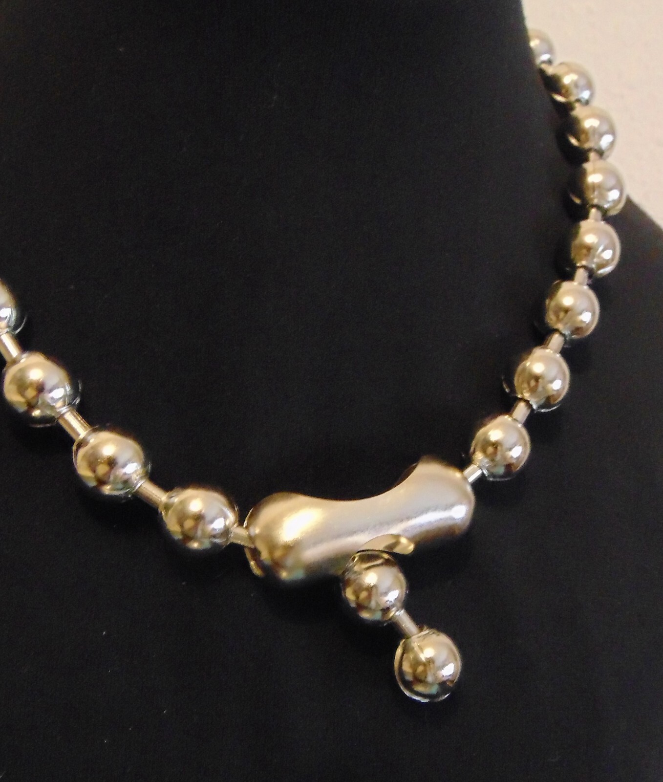 12mm Ball Chain Necklace Choker 18″ ~ NPS Steel Beads 1/2″ ~ Danny Count Koker