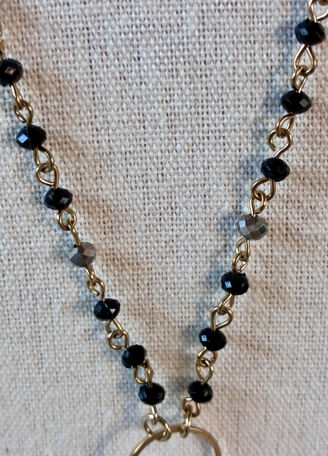 Lot of 2 INC International Concepts Add A Charm Necklaces w/ Black Gold Silver