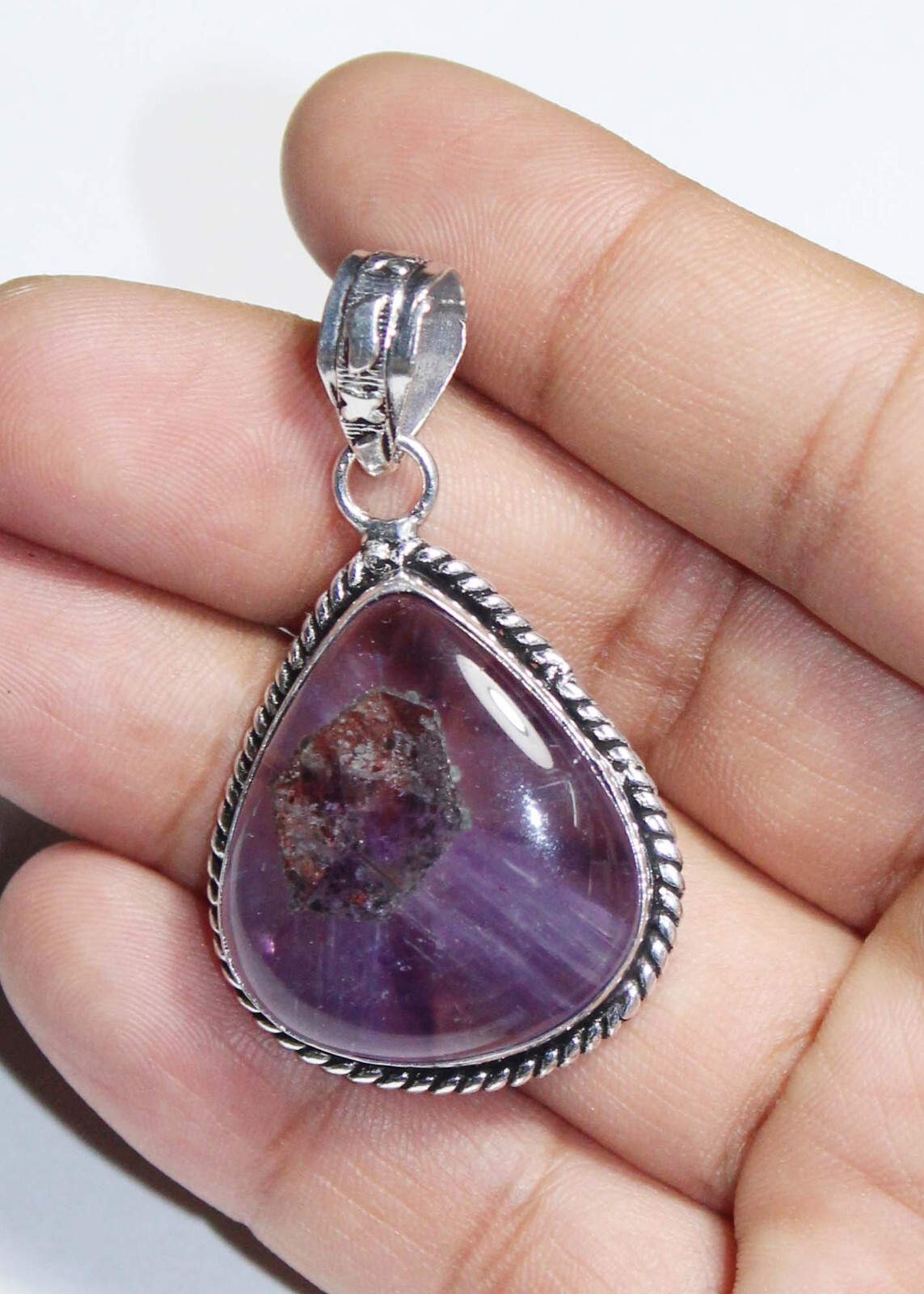 Hydro Amethyst Pear Shape Gemstone Handmade Pendant Jewelry Pendant Size 1.5 In