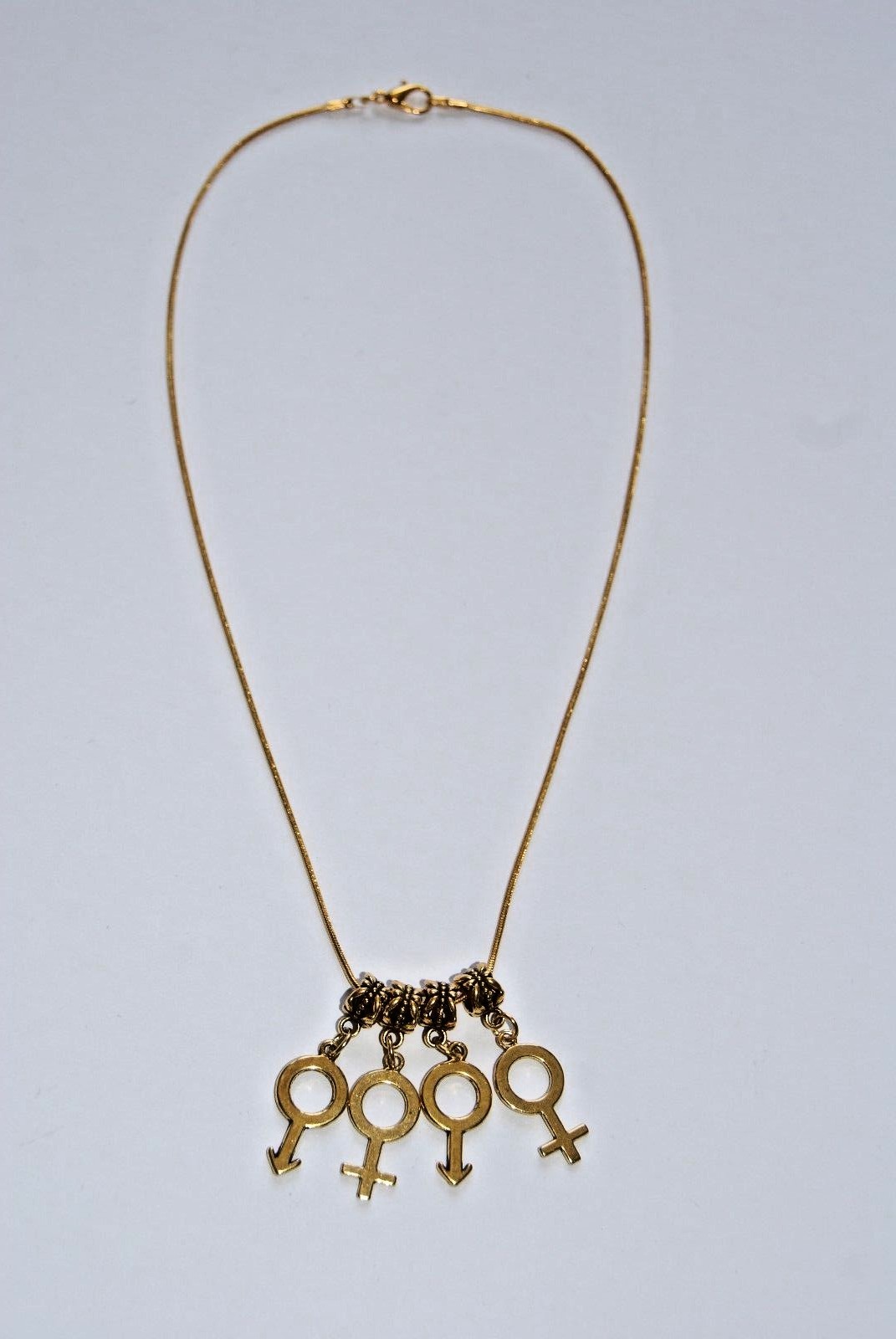 Gold Hotwife ‘MFMF’ Male Female Male Threesome Euro Necklace Fetish Symbols