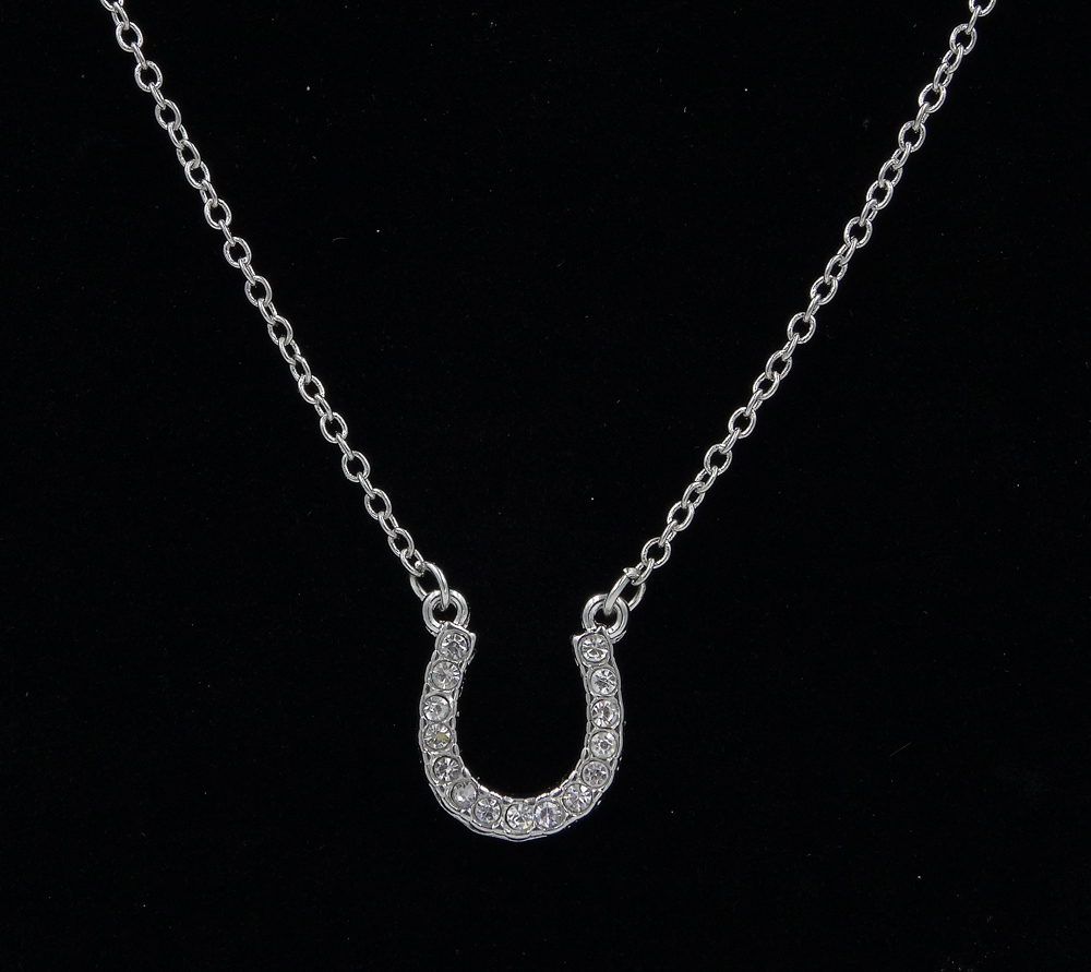 Beautiful New Rhinestone Lucky Horseshoe Necklace #N2255NT