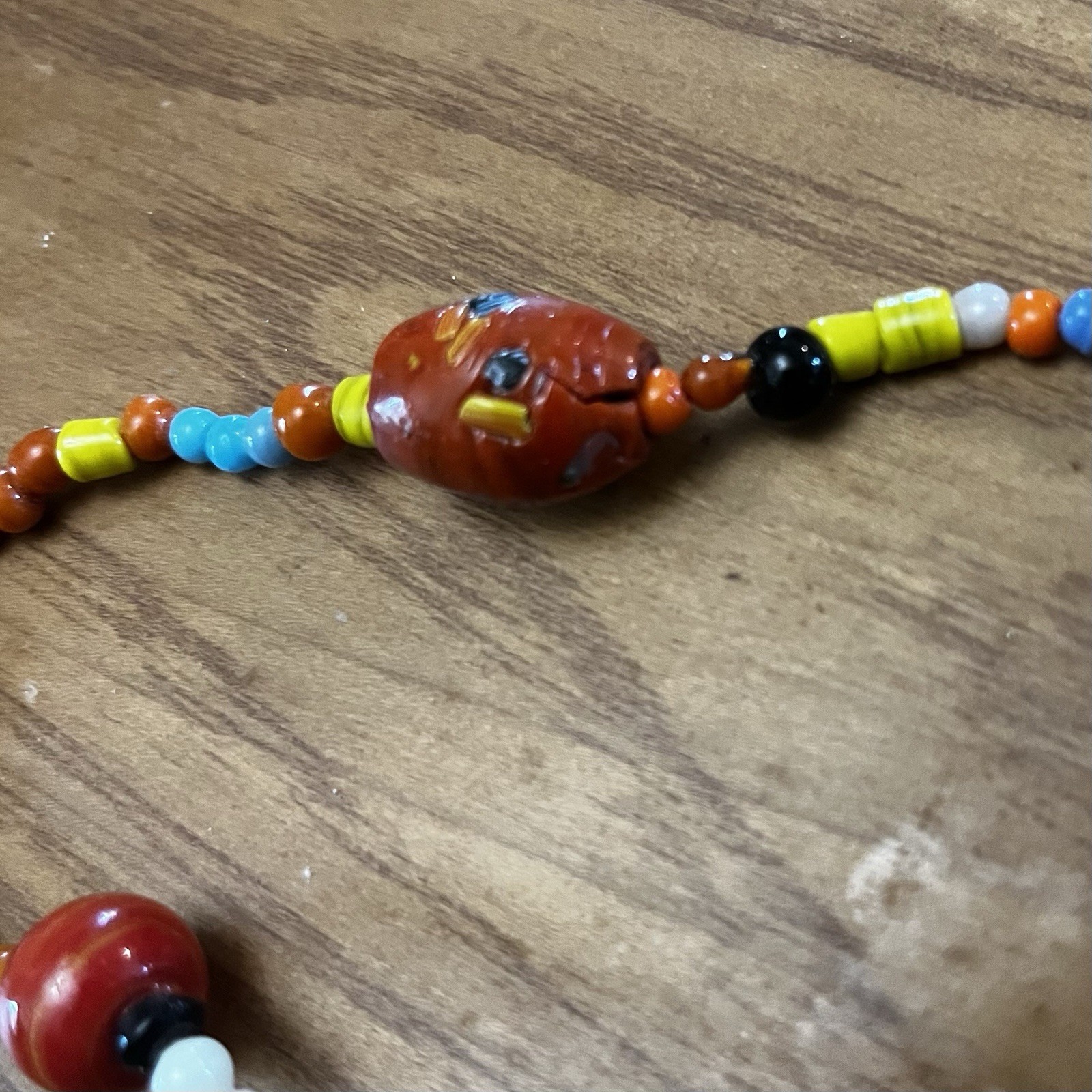 Multicolor Glass Round Beaded Strand Necklace Bohemian Long 24+in