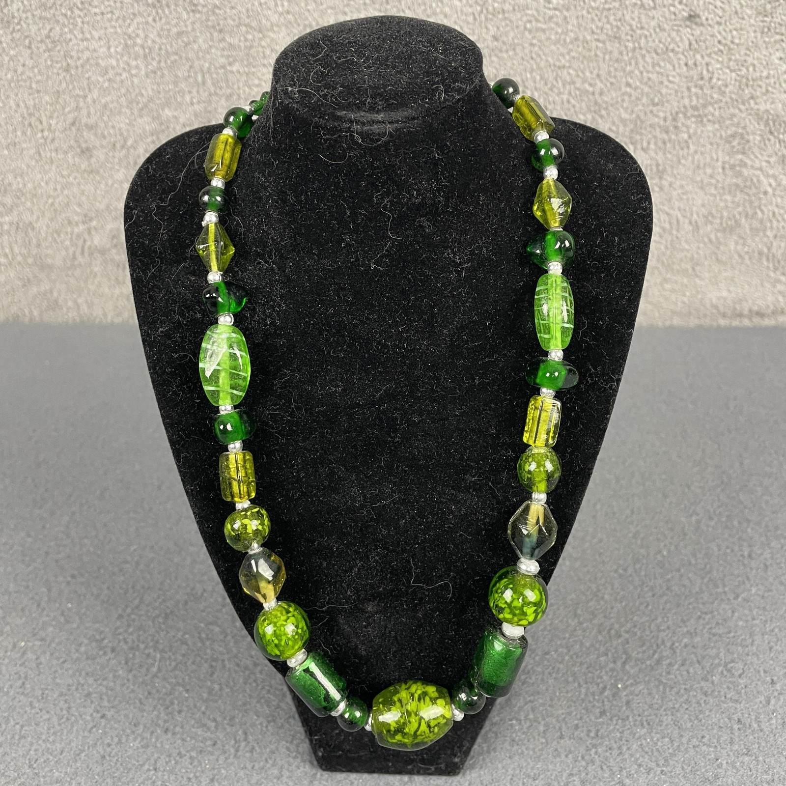 Necklace Green Glass Beaded Mixed Chunky In Womens Boho Statement Jewelry