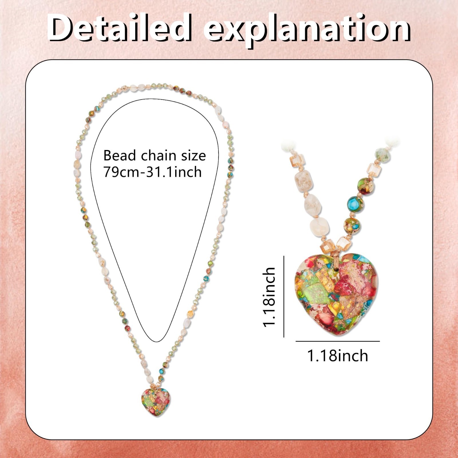 Boho Long Necklace for Women, Turquoise Waterdrop Pendant, Handmade Beaded Jewel