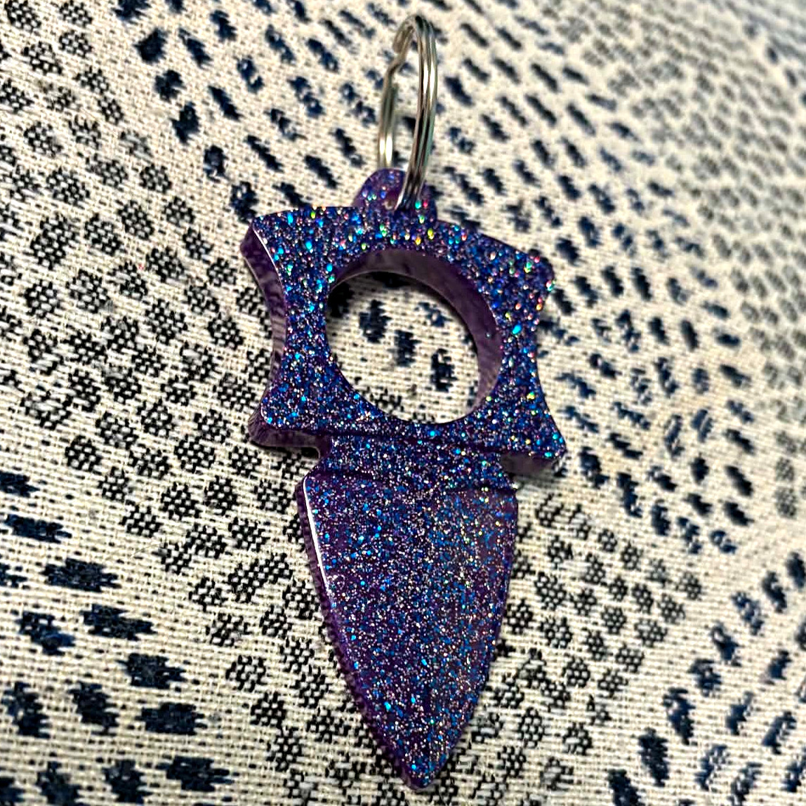 Purple Glitter Resin Charm Pendant