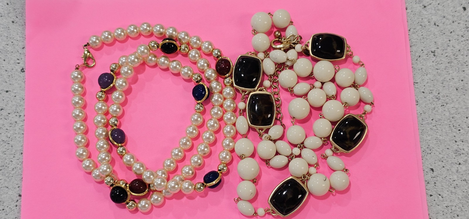 Two long pearl necklaces one Chicos and one unbranded in Excellent condition