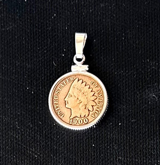 USA Indian Head Penny With 925 Sterling Silver Coin Bezel Mount Choose Your Year