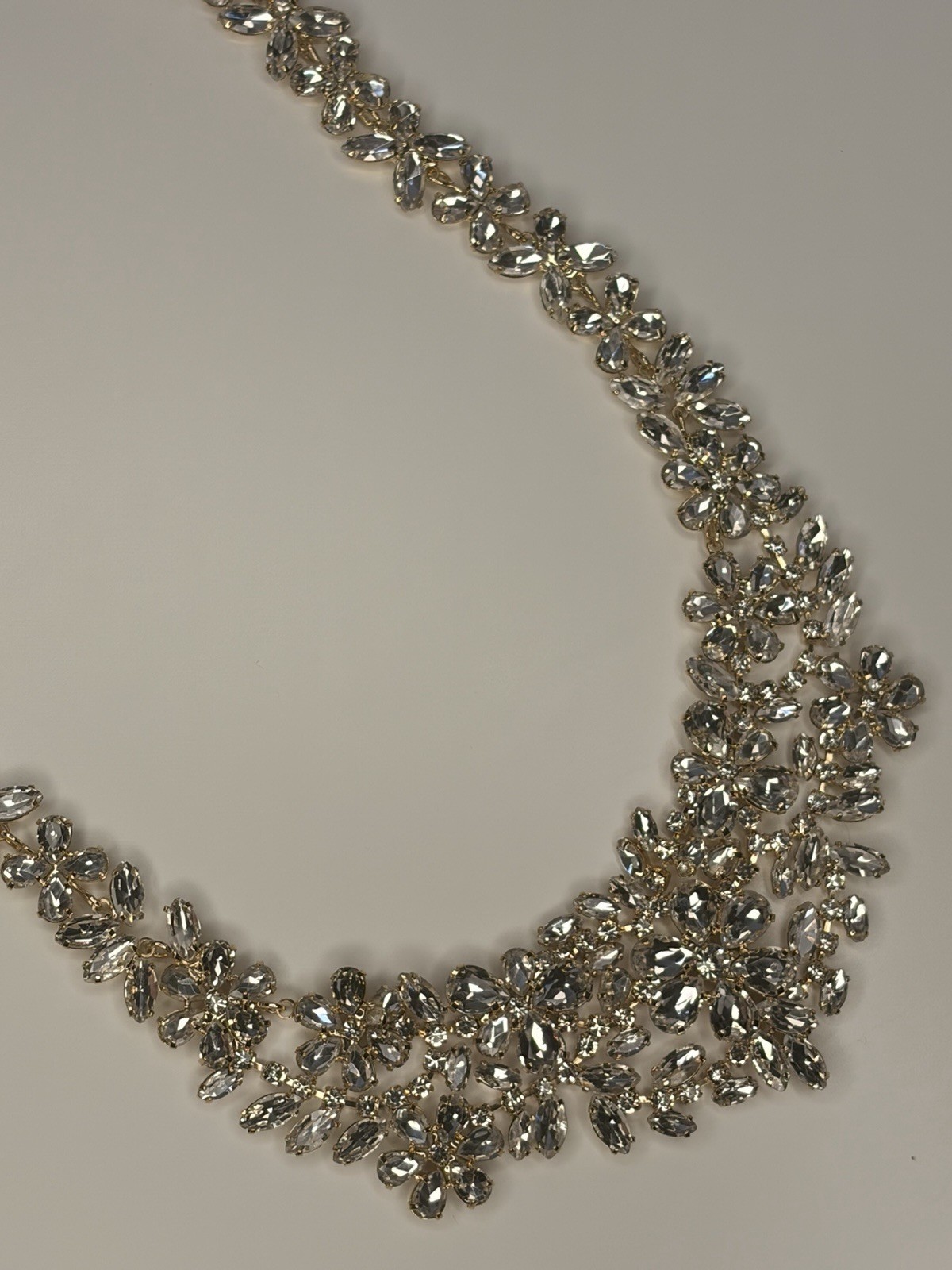 Cezanne | Floral Gold & Crystal necklace | Bridal Chic | Elegant Design | Gala
