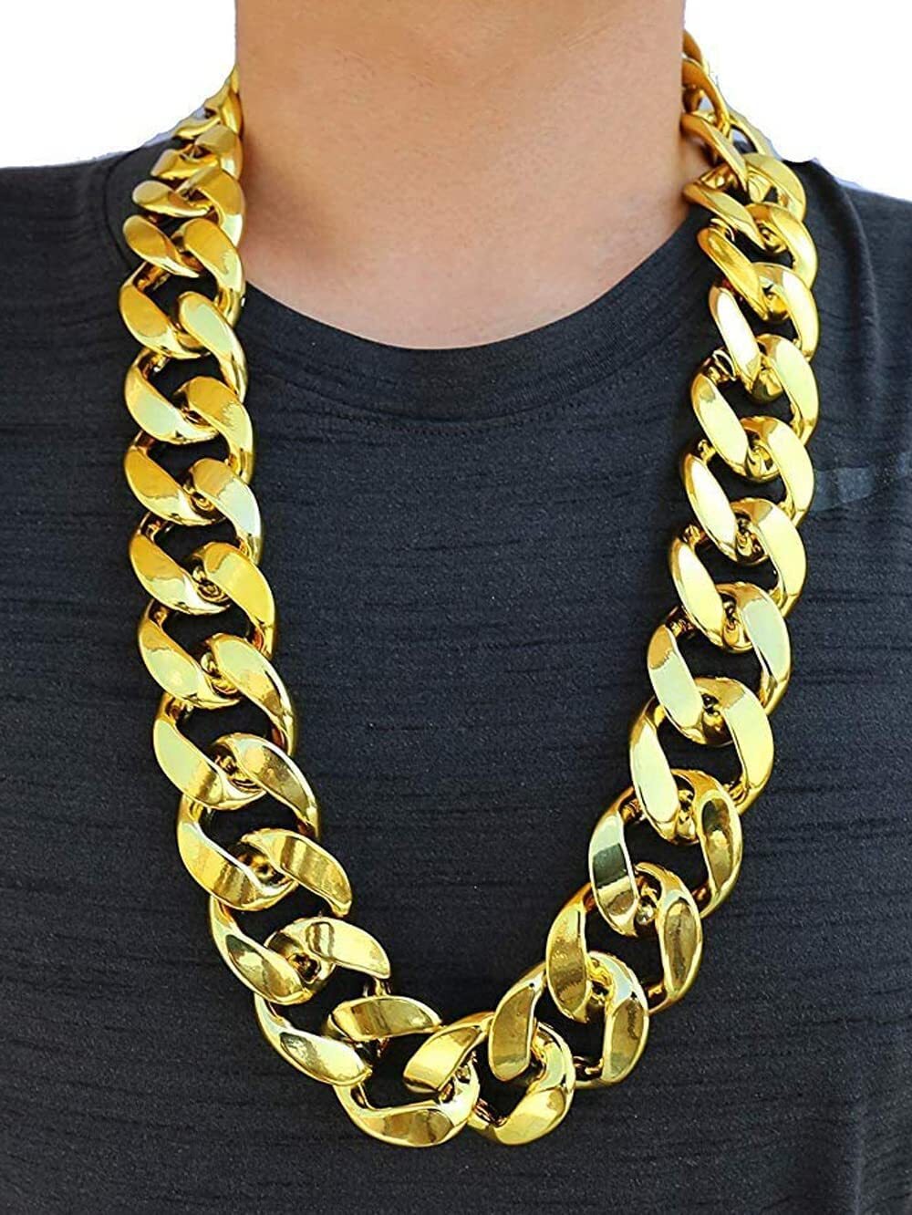 36 Big Chunky Necklace Fake Gold Chain MenS hip hop rapper chain fake gold