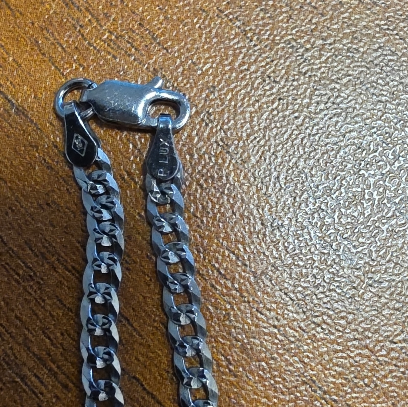 925 Sterling Silver Gray Curb Chain Necklace Lobster Clasp 3.5mm, 22inch, Stamp