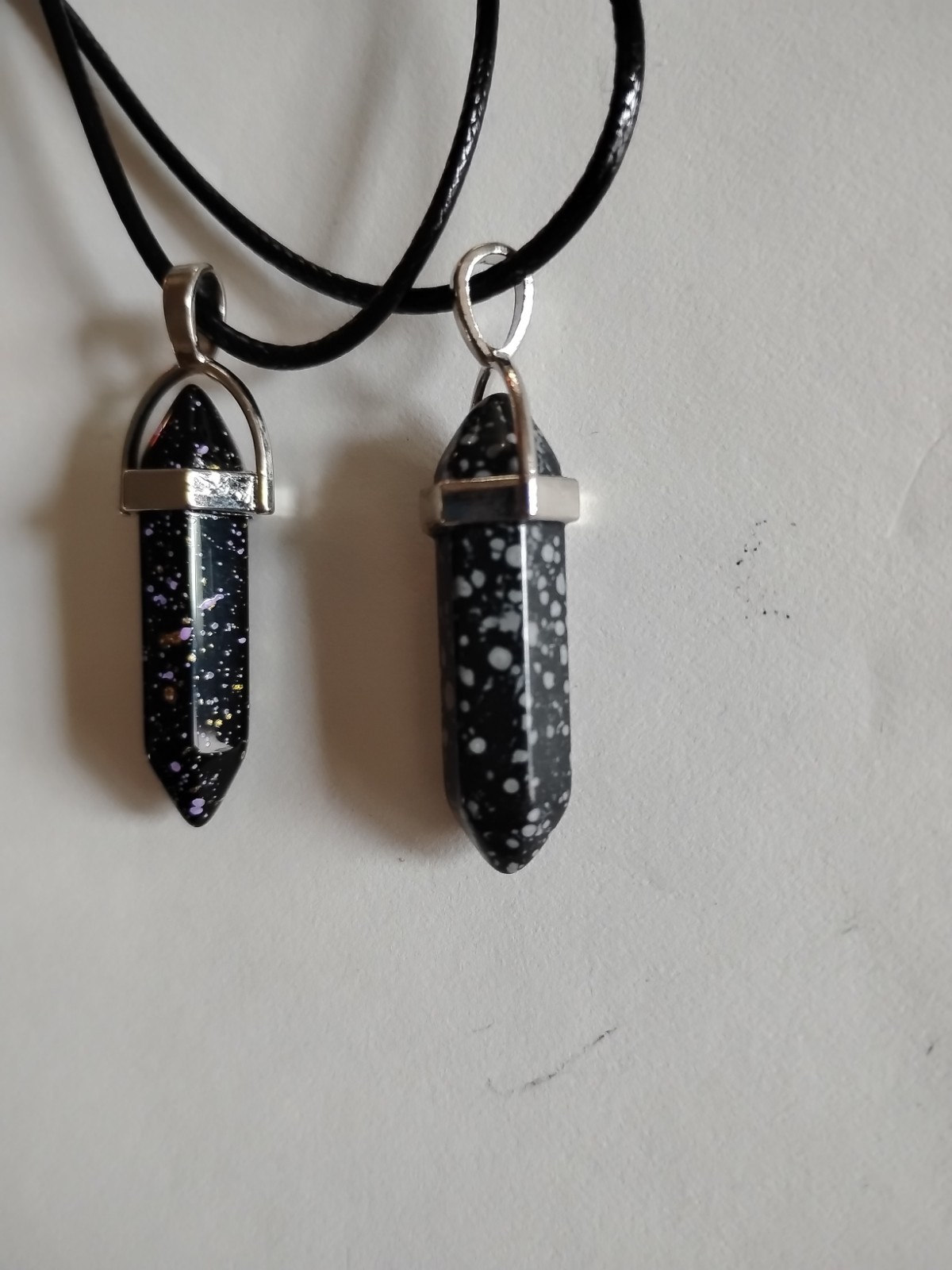 Unbranded Unisex Hexagonal Snowflake Obsidian Dirty Obsidian Pendant Necklaces