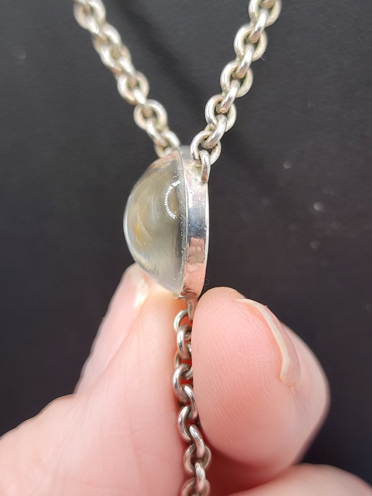 Lalique France Crystal ‘Vibrante’ Necklac in Clear & Silver, 925 Silver Y Style
