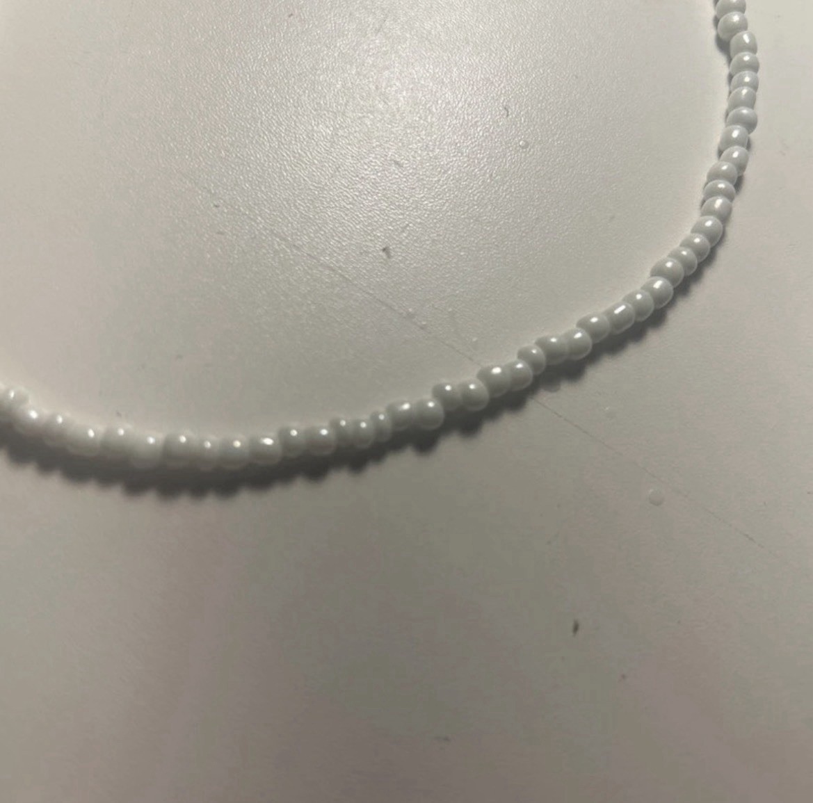 White Beaded Necklace Adjustable Cable Chain Extender Lobster Clasp Fashion