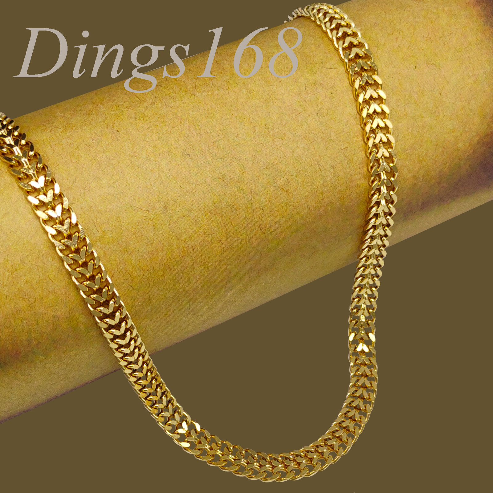 18K Yellow Gold Filled Hypoallergenic 6mm Wide 2-Layer Cuban Curb Chain Necklace