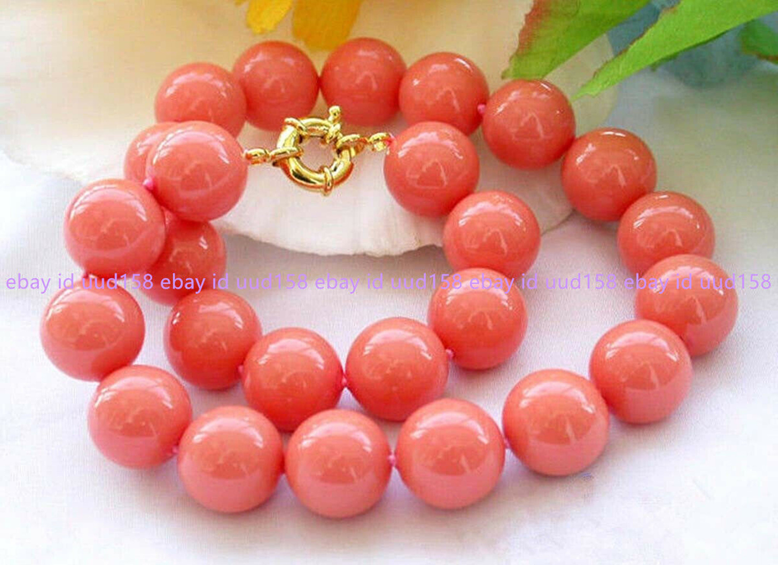Pretty 8/10/12mm Pink Shell Pearl Round Beads Necklace Shell Pearl Not Pearl