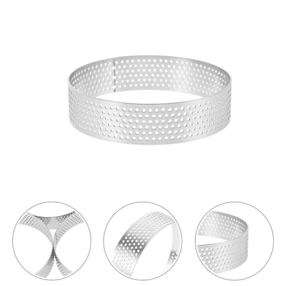 8Pcs Reusable Stainless Steel Cake Rings for Baking Round Pastry Mold Silver