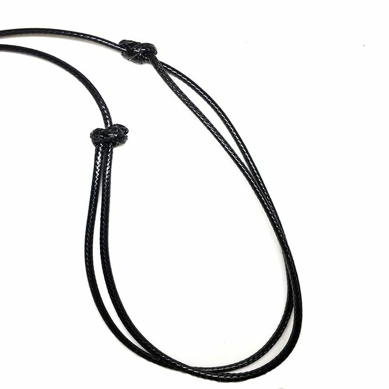 Necklace Black Leather Rope Lucky Adjustable Rope Chain Collar Diy Pendant