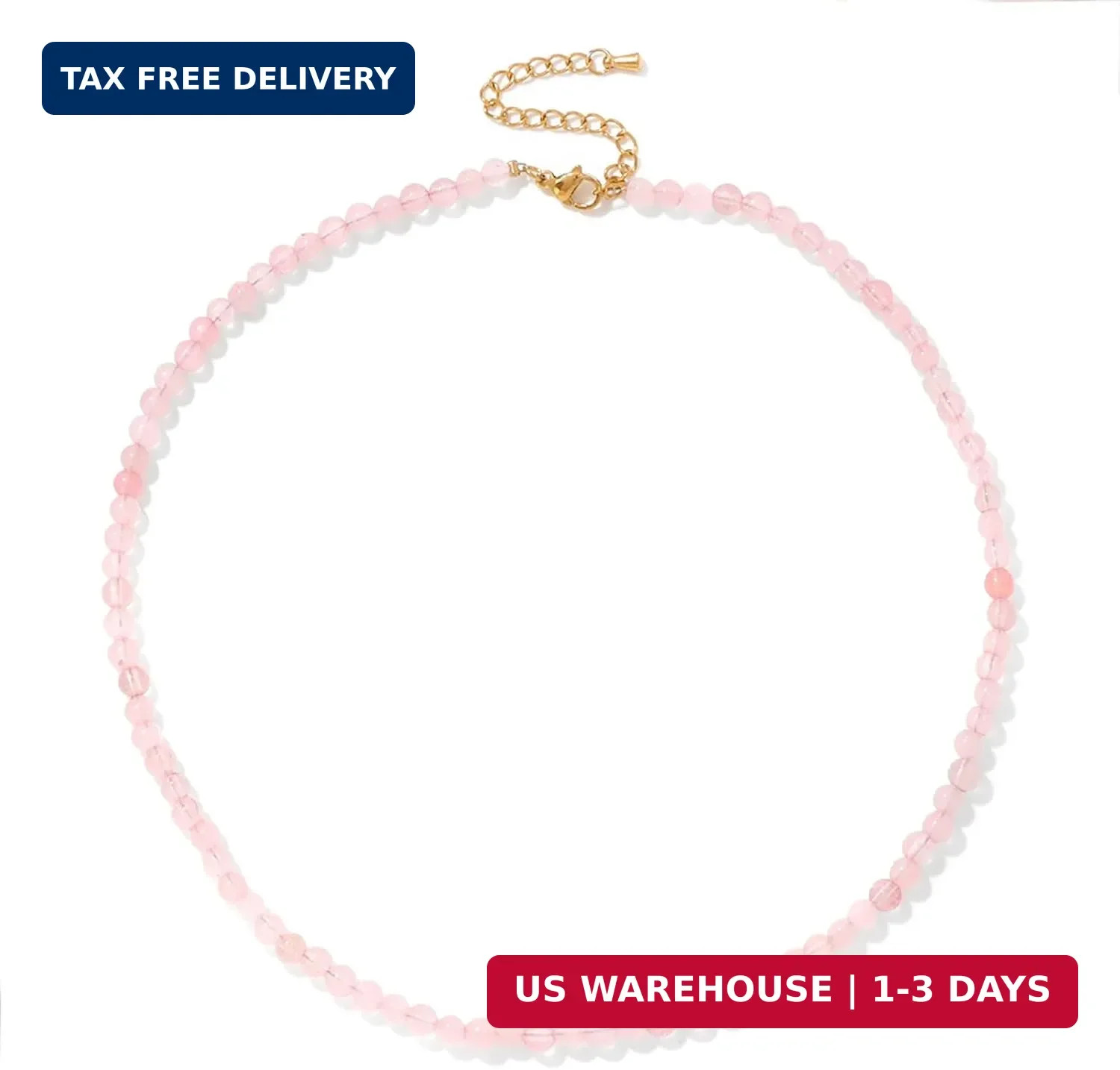 Lit Wall Crystal Necklaces for Women 4mm Handmade Natural Stone Choker Beaded Ne