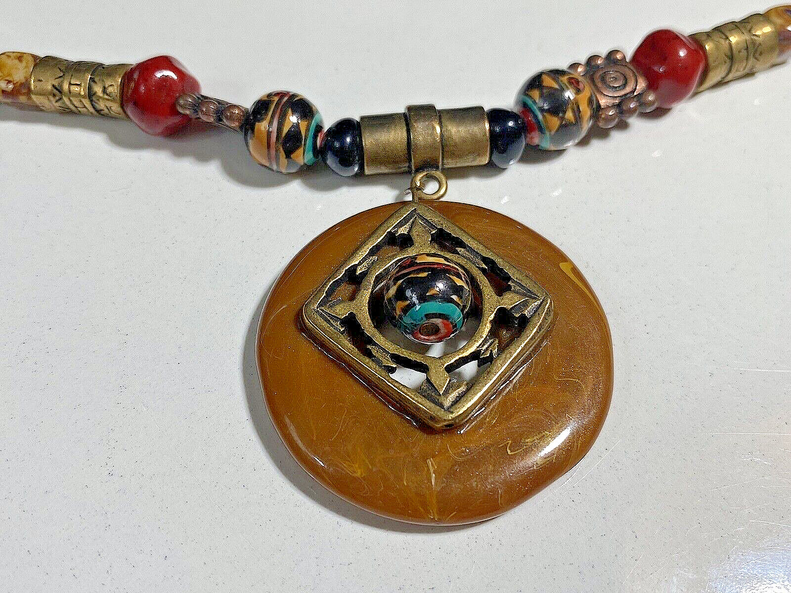 Multi Stone Necklace with Brass Hardware 14inches with 3.5 extender