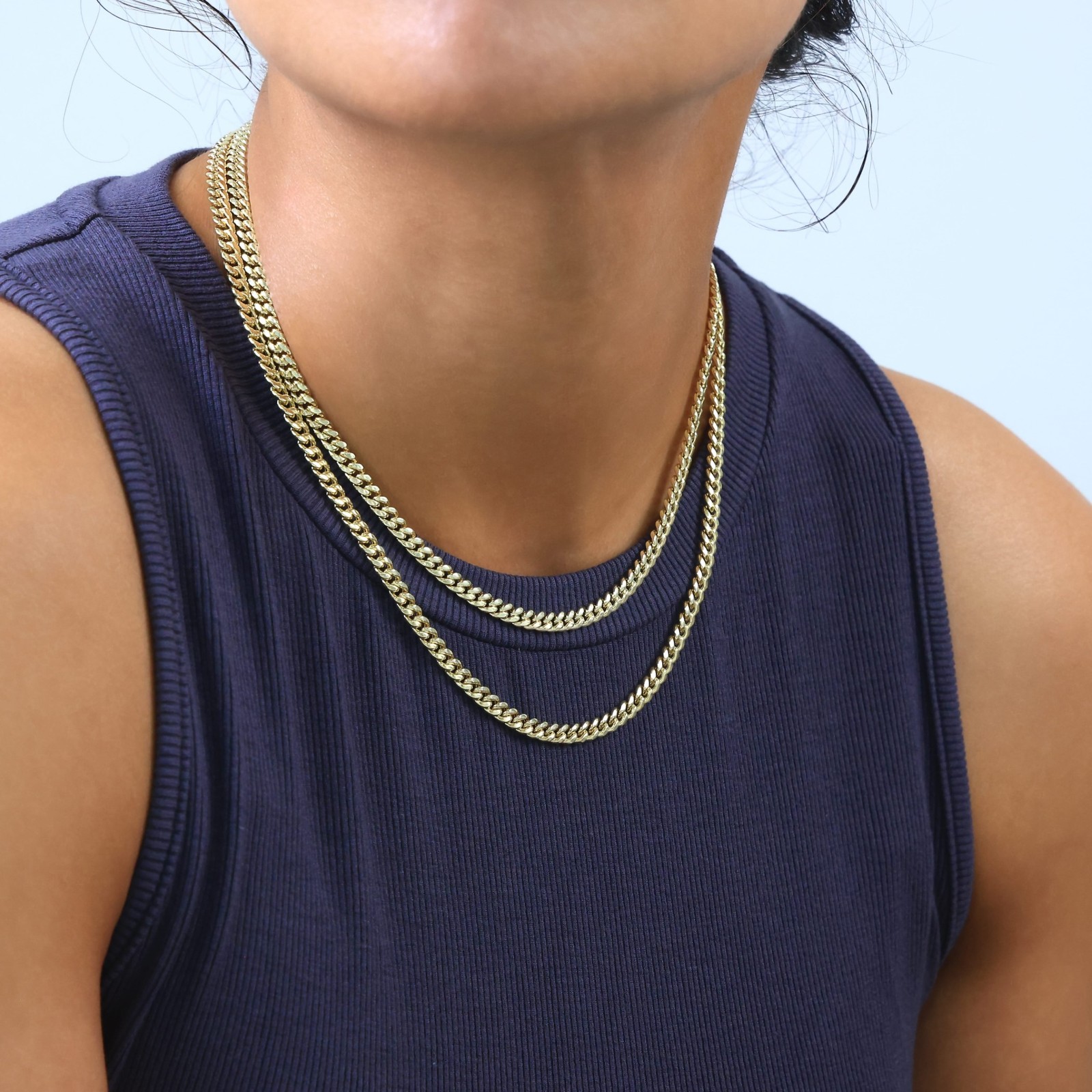 10K Yellow Gold 4.5mm Miami Cuban Link Chain Italian Necklace Mens Women 18″