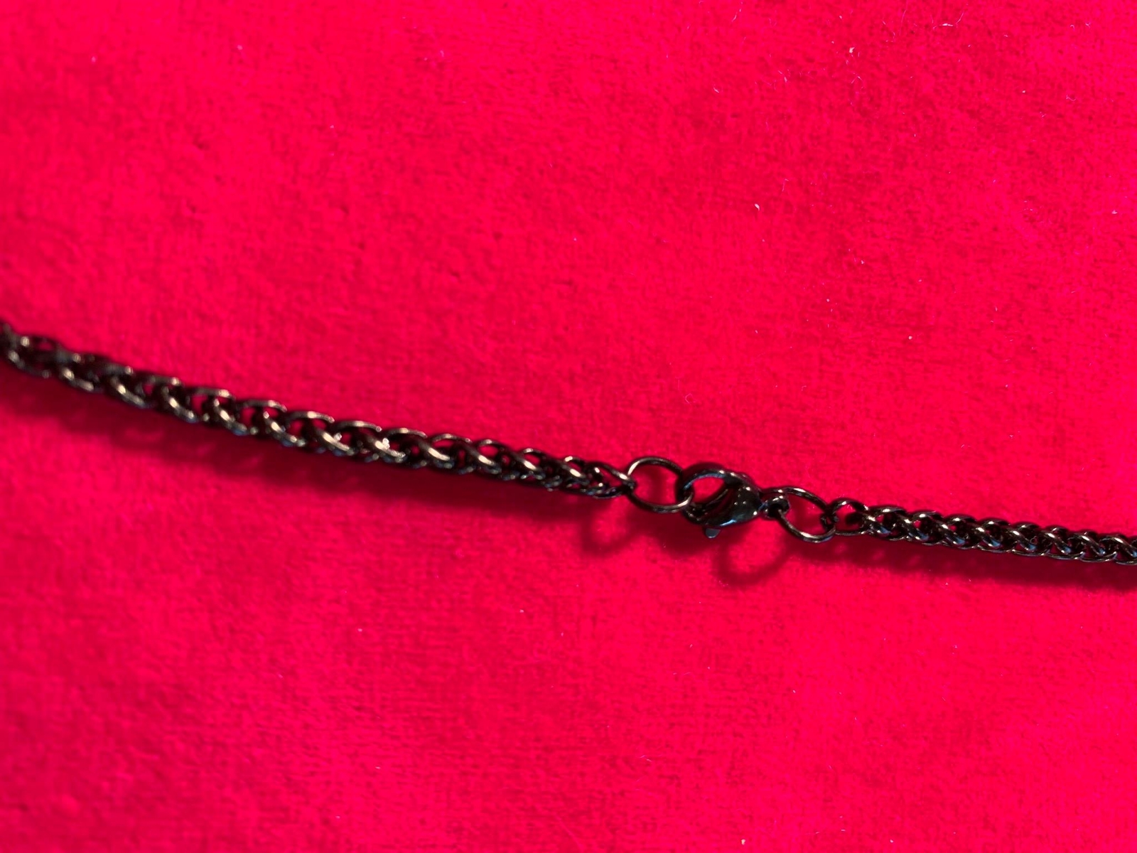 34 inch Unisex ,3mm Stainless Steel Black Plated Braided Wheat Necklace