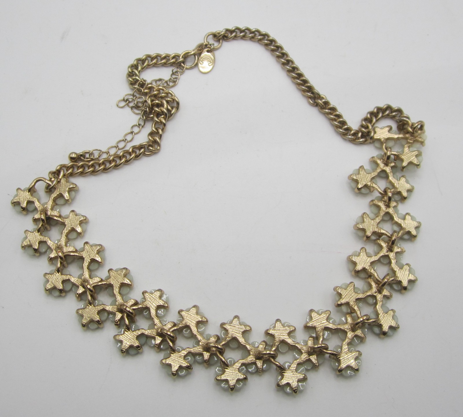 Floral Cluster Statement Necklace 19+ in.