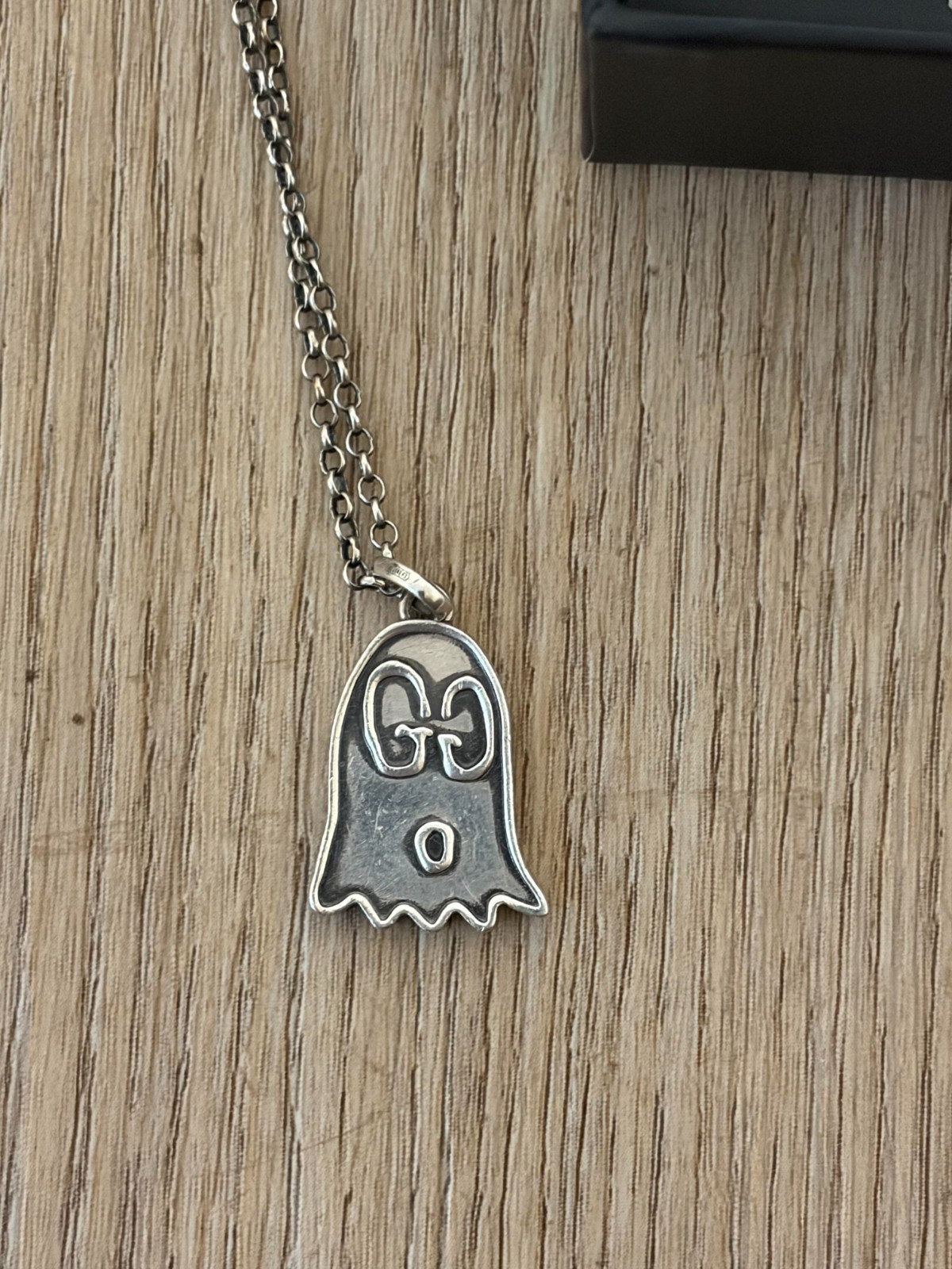 GUCCI Ghost Series Necklace Pendant Sterling Silver 45cm Used