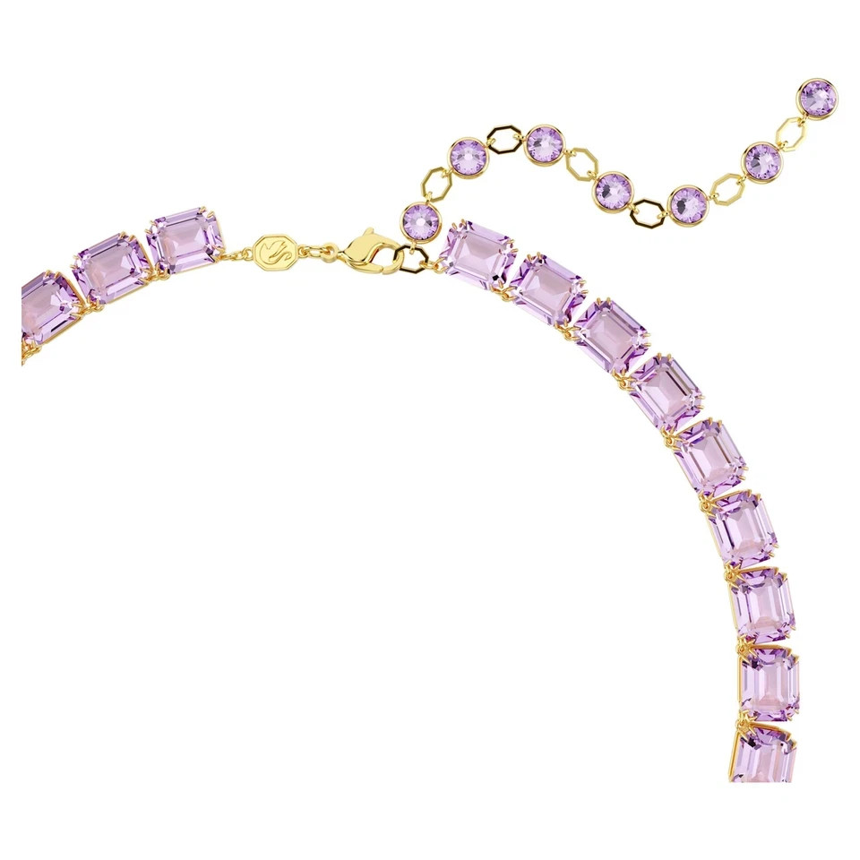 Swarovski Millenia Necklace, Octagon Cut, Purple, Gold-Tone Plated
