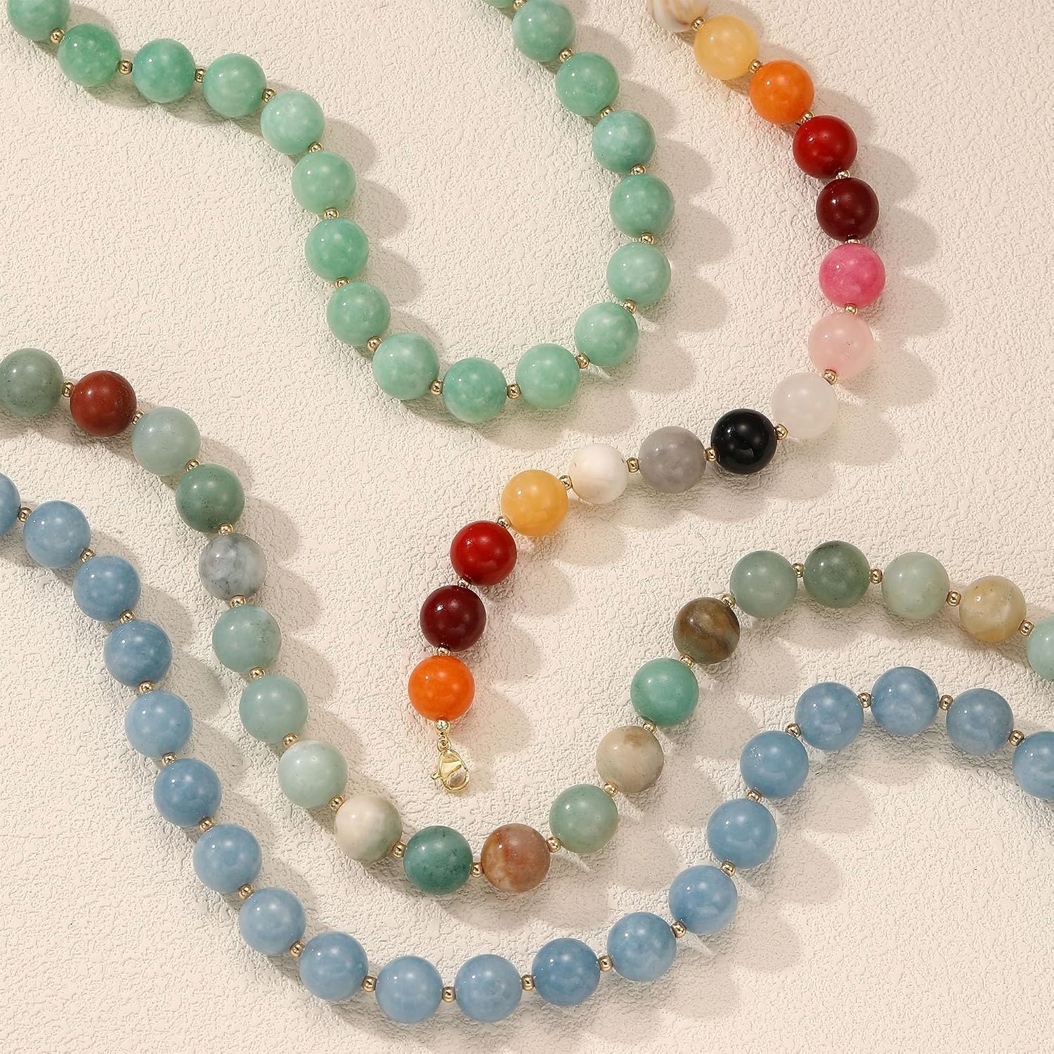 Unique Handmade Choker with Natural Amazonite Beads – Boho Beach Essential
