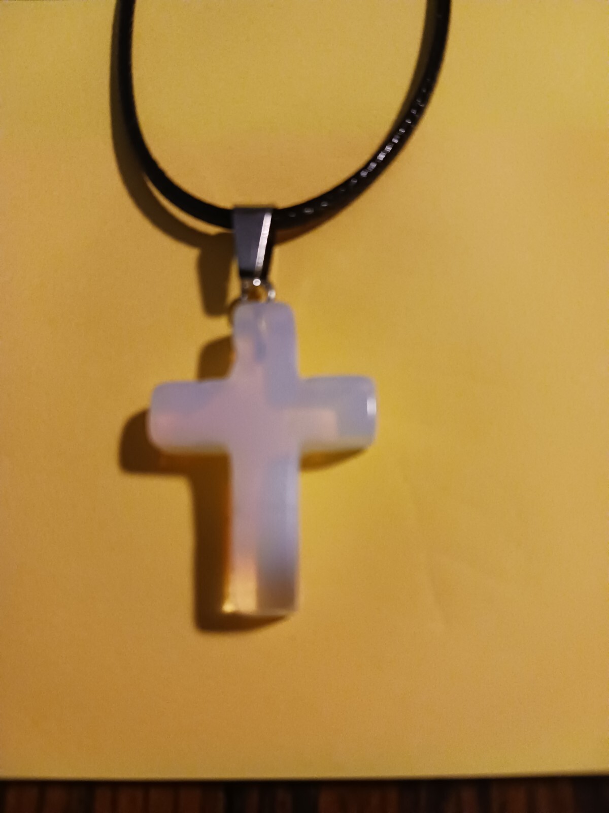 Blue Lace Agate Cross 24″ Necklace Crystal Gemstone Natural Stone Chakra healing
