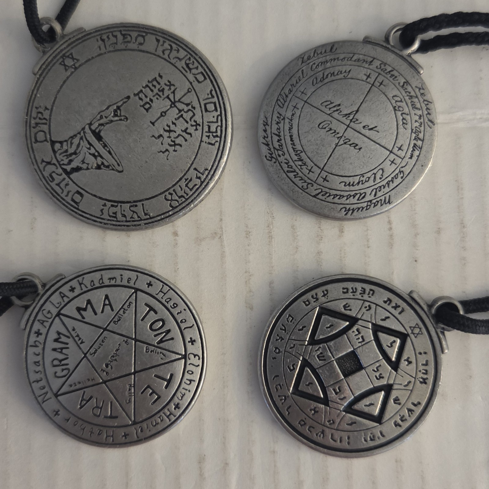 Lot of 4 Antique-Style Necklaces with Pendants/Talisman Sold AS SHOWN Lot.1H