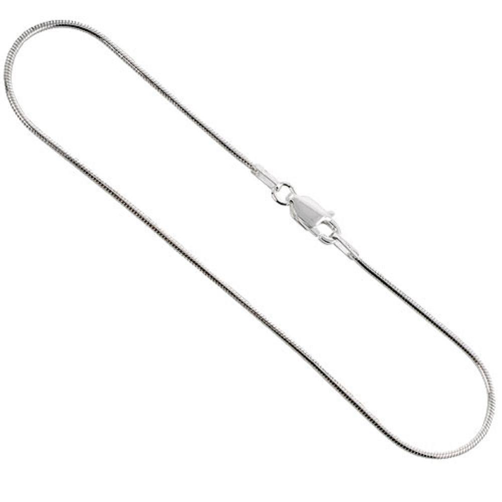 Sterling Silver 1.2mm Round Snake Chain Bracelet, Anklet or Necklace, Made Italy