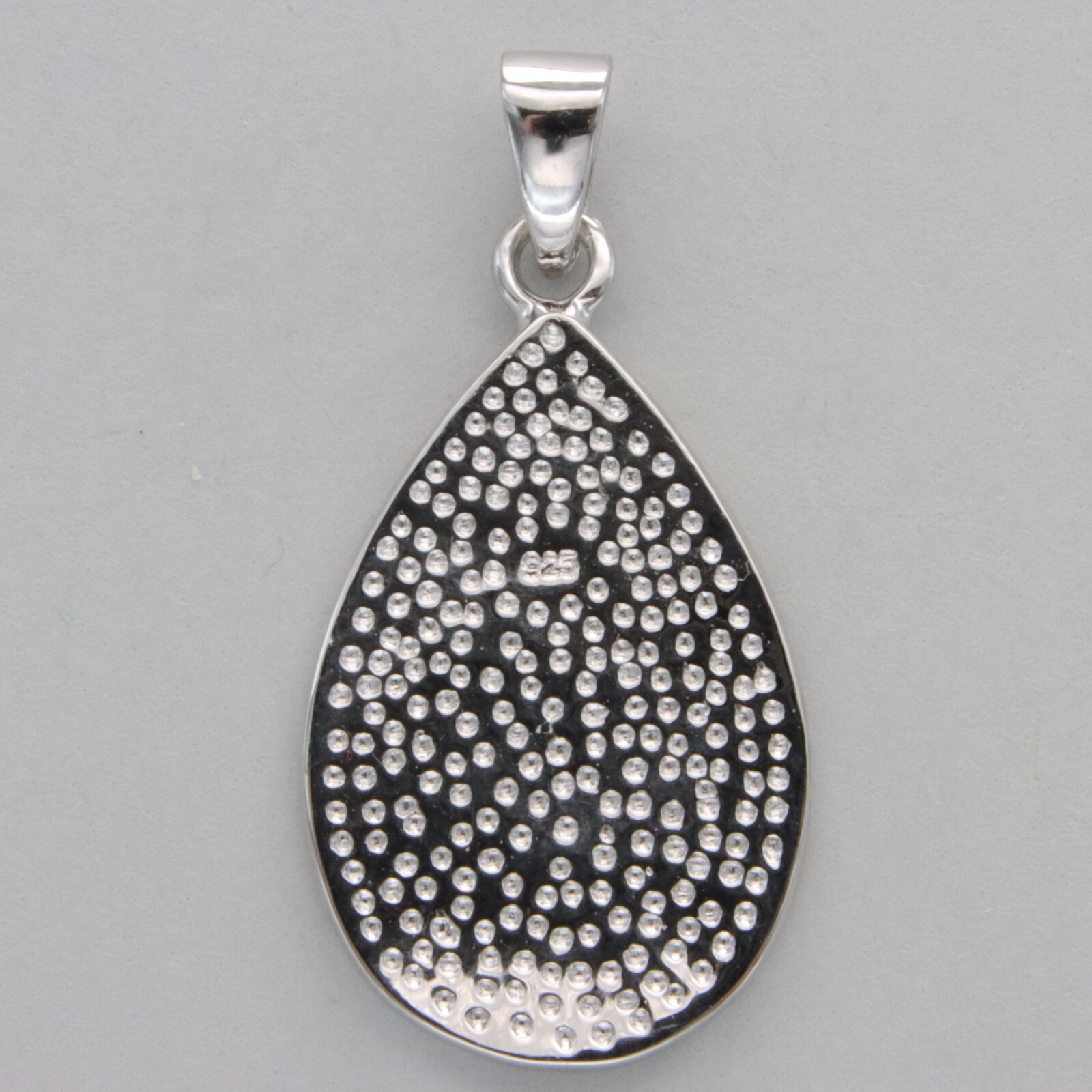 Blue FIRE OPAL Teardrop Pendant – 925 STERLING SILVER – Rhodium finished 45e
