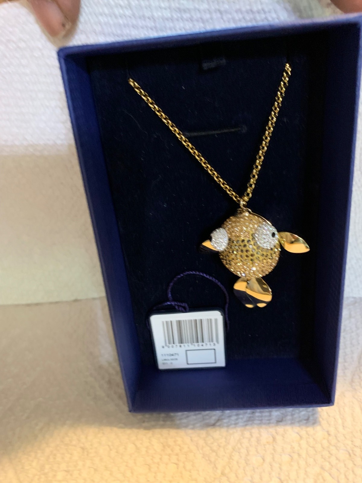 Swarovski Lychee-Goldfish Pendant Long/Large 3D Moving Tail Fins Crystal 1110471