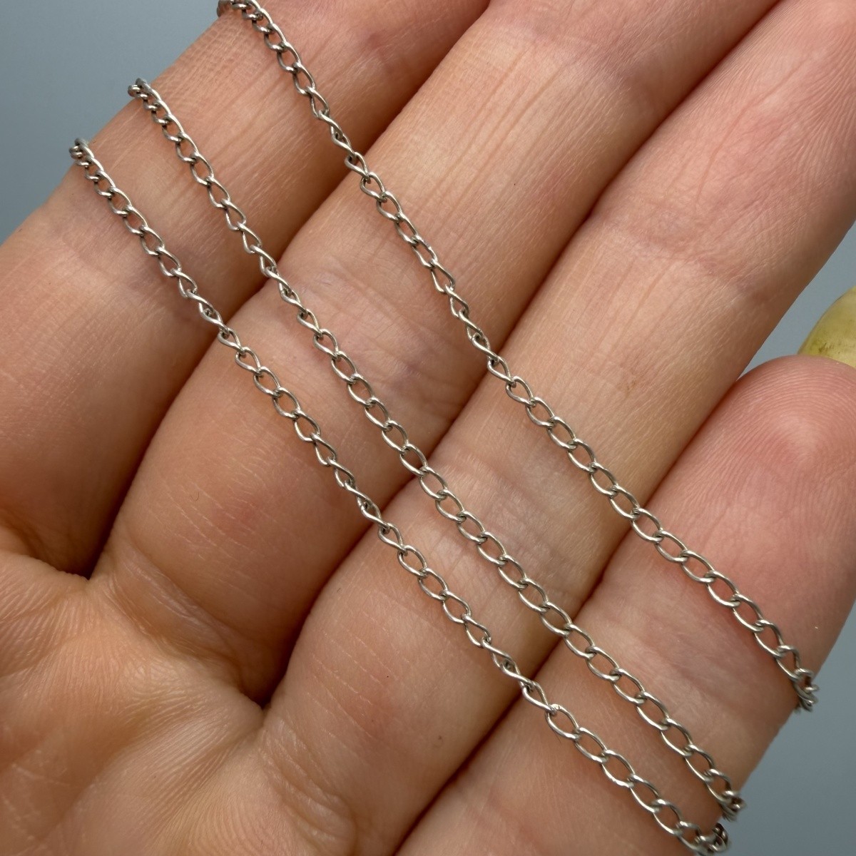 Vintage 925 Sterling Silver Curb Chain Necklace 44cm Unisex Panzer Link 1.56g
