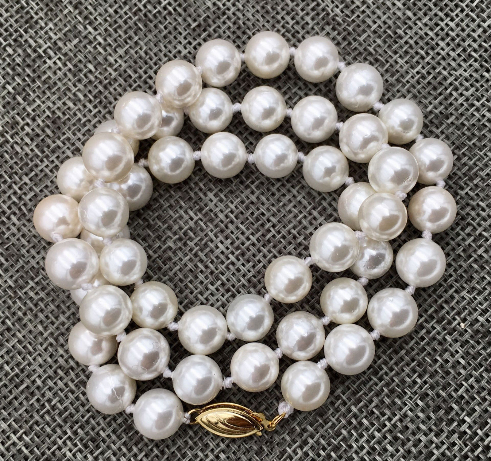 6/8/10mm White Akoya Shell Pearl Round Beads Necklace 18″