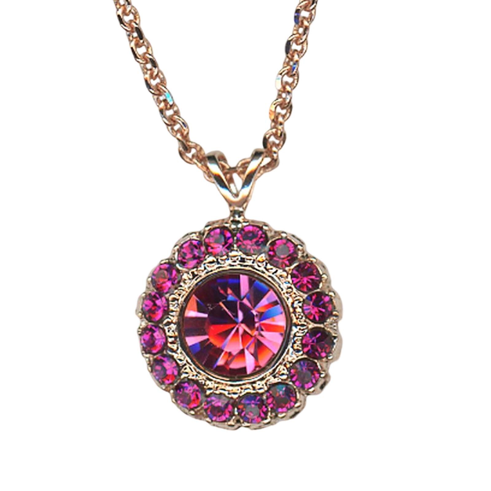 Mariana Necklace Pendant Lovely Floral Lt Rose & Fuchsia Austrian Crystals Sa…
