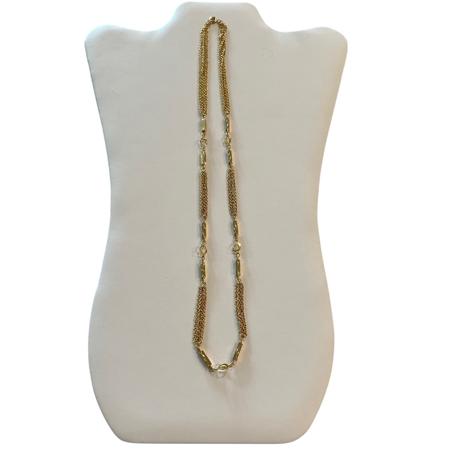 Vintage Gold Tone Delicate Multistrand Chain Necklace 24 Inch