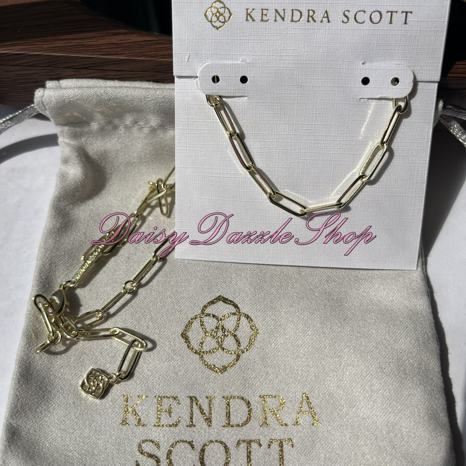 ✨New Kendra Scott Courtney Paperclip Necklace Fashion Jewelry Gold ✨