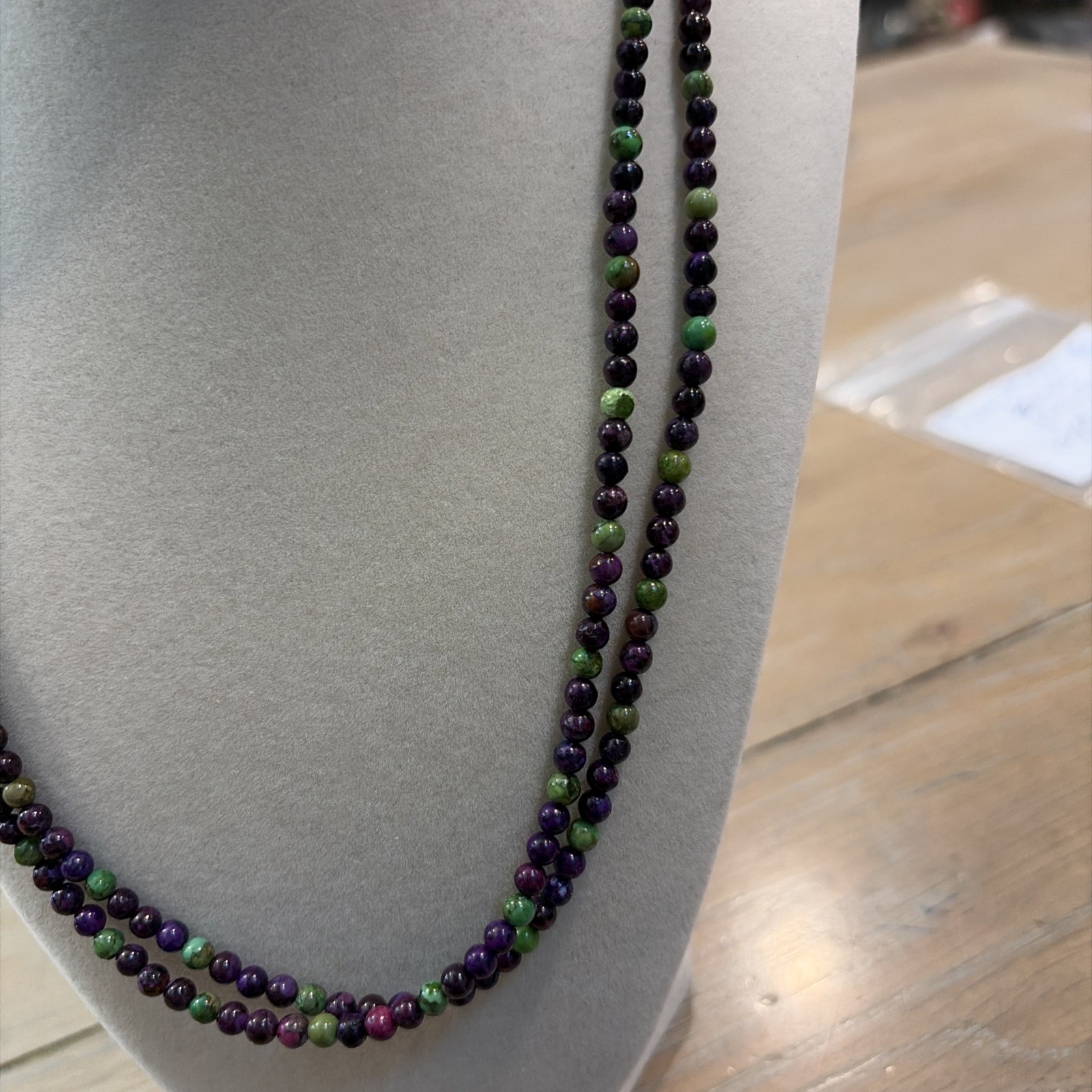 Jay King DRT Sterling 925 Zoisite Fluorite Bead Double Strand Necklace 19”