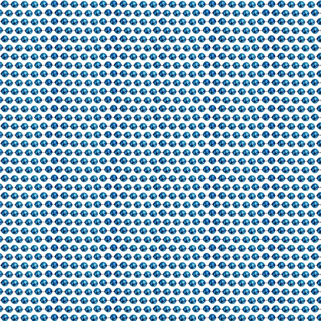 33 inch 07mm Round Metallic Medium Blue/Turquoise Medium, Metallic,Turquoise