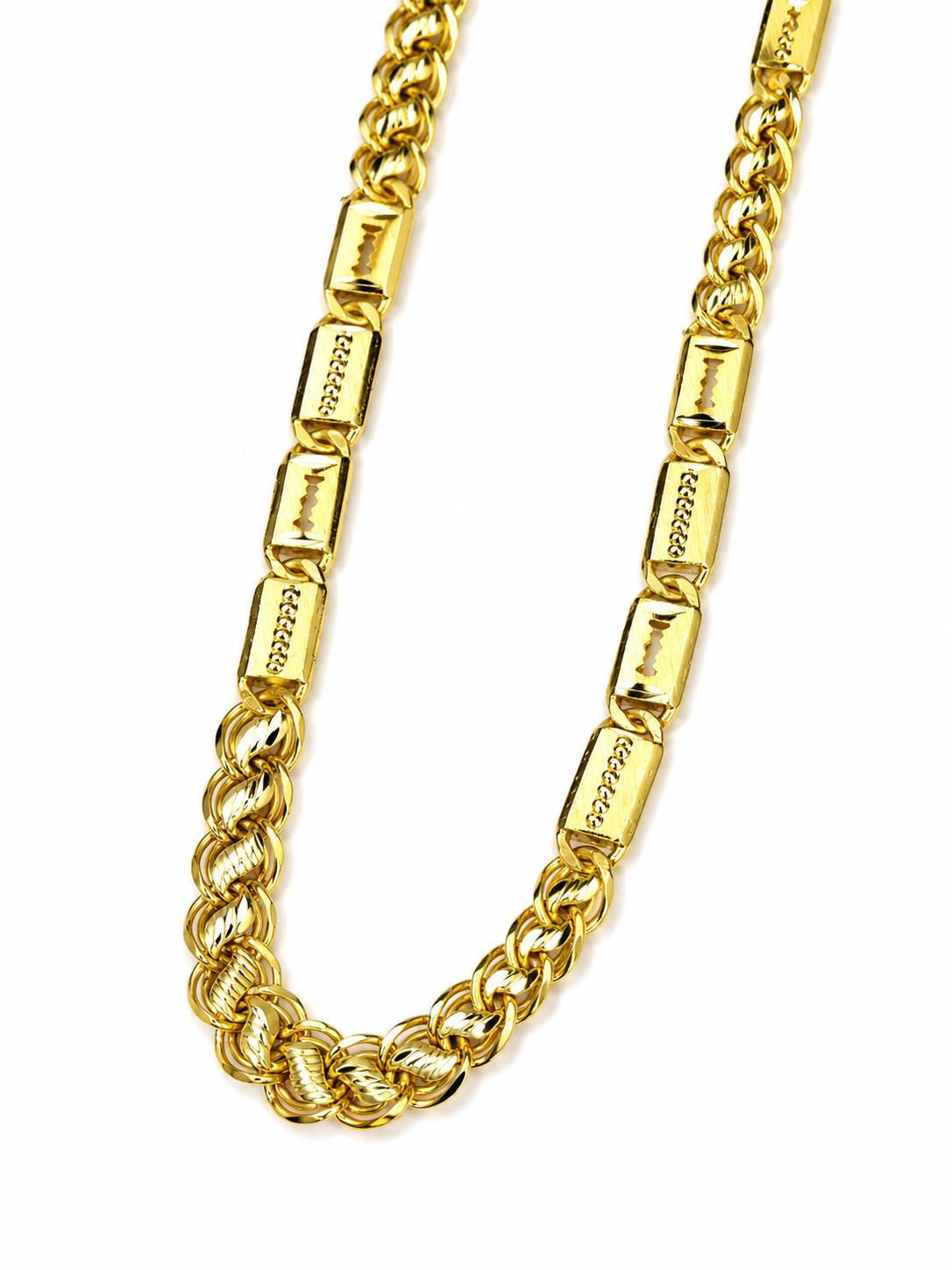 22kt Yellow Gold Plated Cuban Curb Chain Necklace 22 inches for men