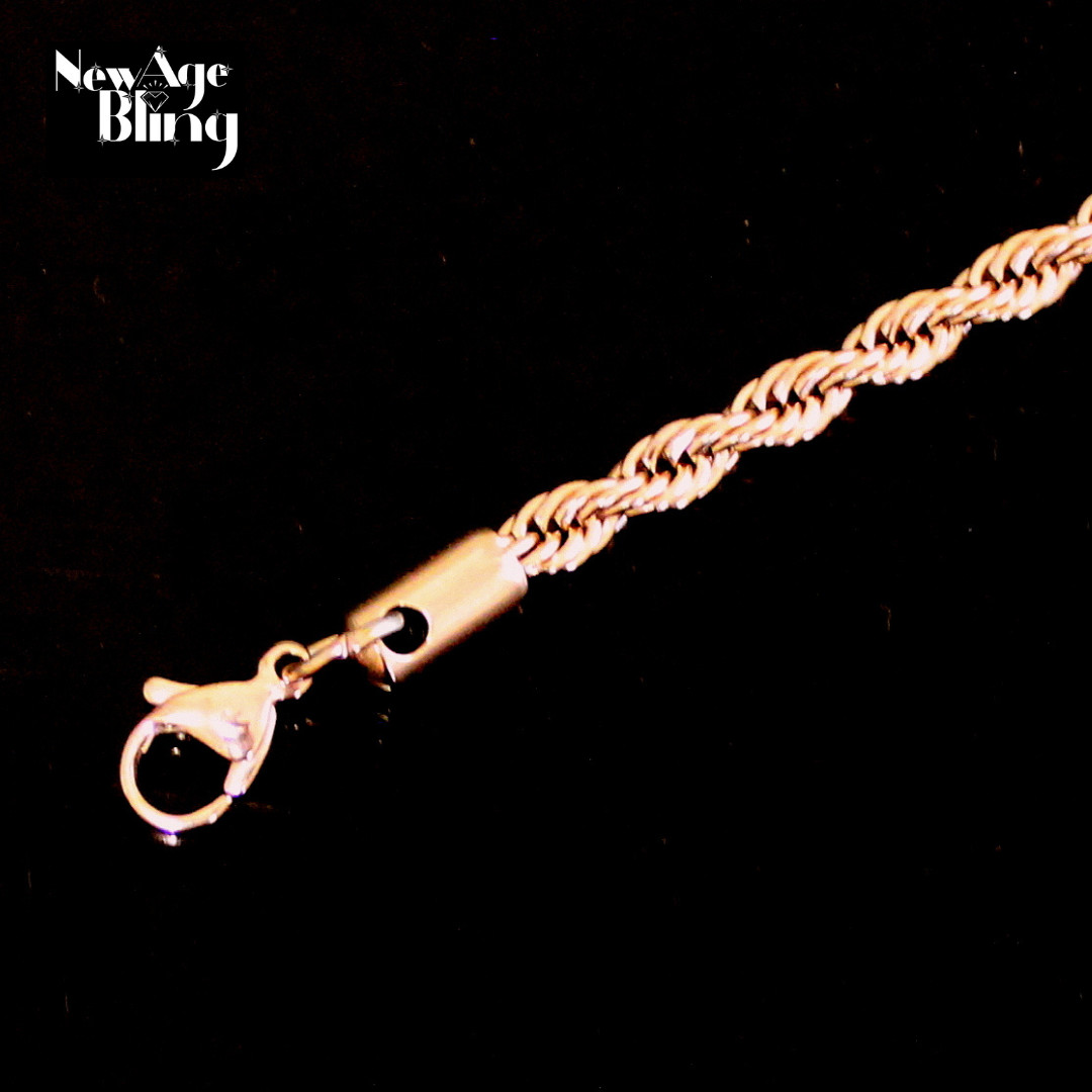 Stainless Steel Rope Chain 14k Rose Gold Plated 16″-30″ Men Women Necklace 2-5mm