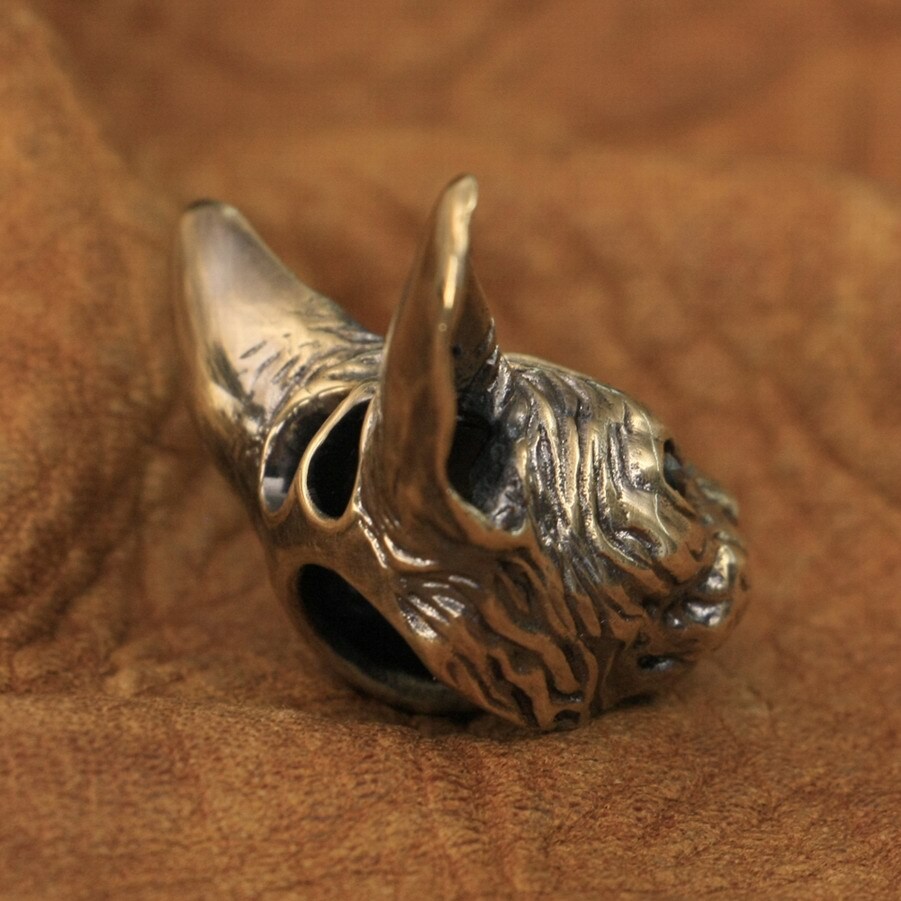Good Details Blue Eyes Brass Sphynx Cat Pendant Punk Animal Jewelry BR113A