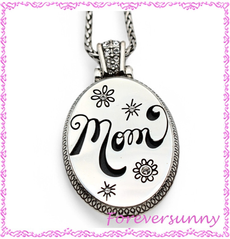 Brighton Mom I Love My Family Reversible Photo Long Pendant Necklace