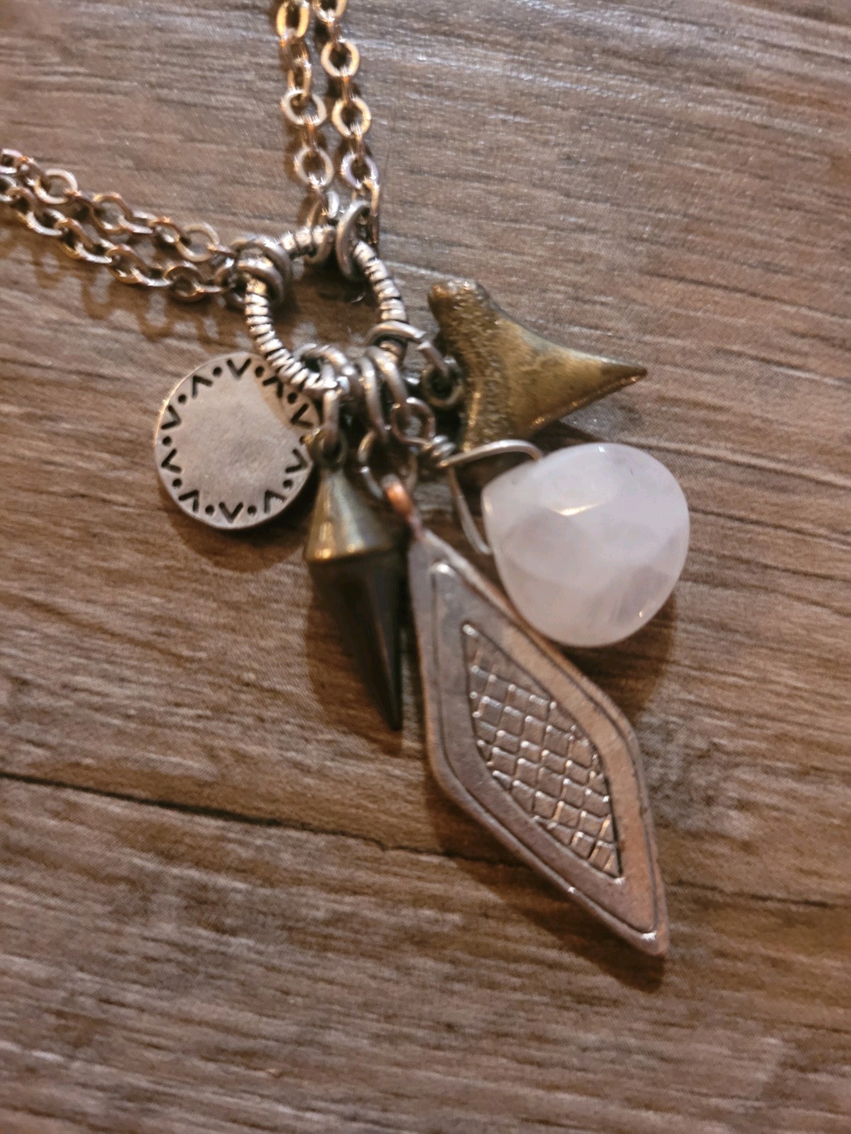 American Eagle Outfitters Silver Tone Necklace Charm Pendant with Chain