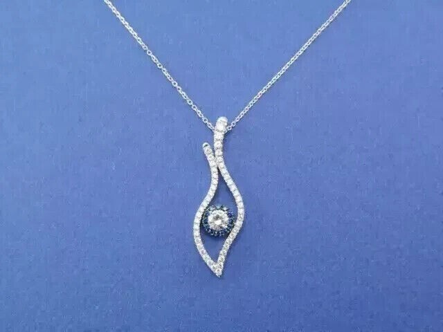 Round Cut Simulated Diamond Stunning Pendant Chain In 14k White Gold Plated